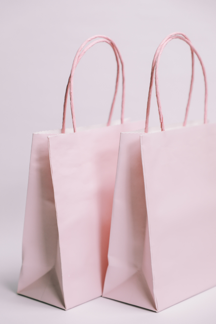 Pink Paper Shopping Bags 